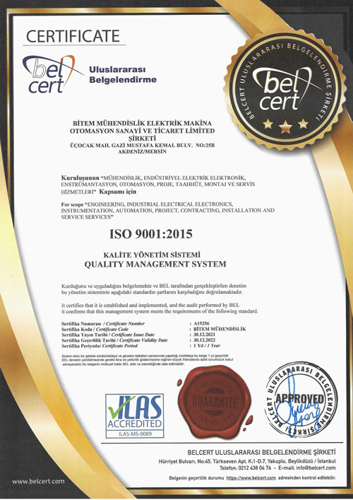 Bitem Mühendislik Sertifikalar