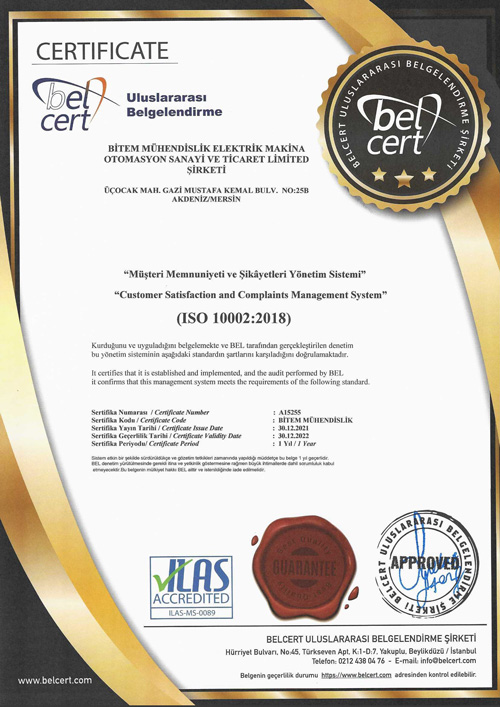 Bitem Mühendislik Sertifikalar